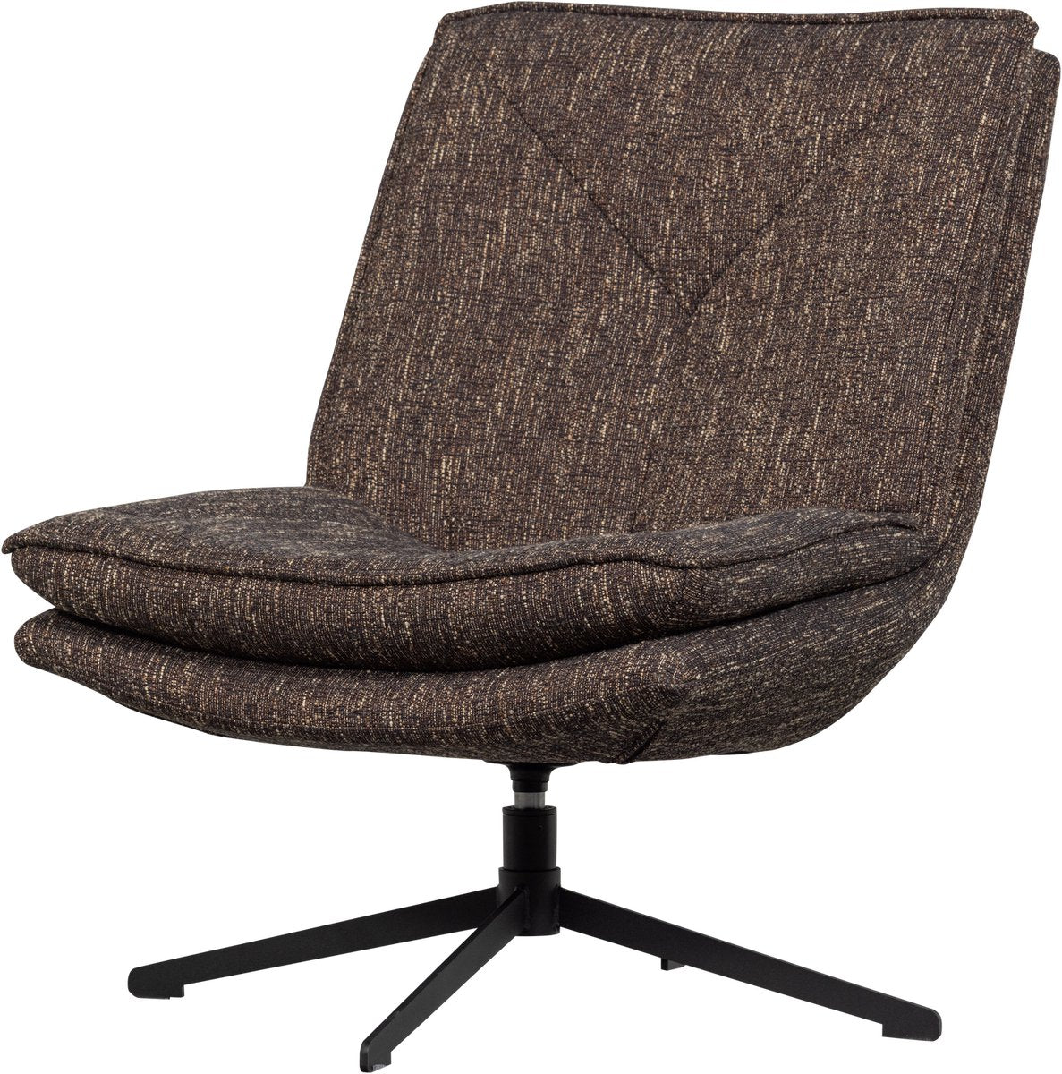 Woood milaro draaifauteuil - polyester - bruin melange - 88x75x94