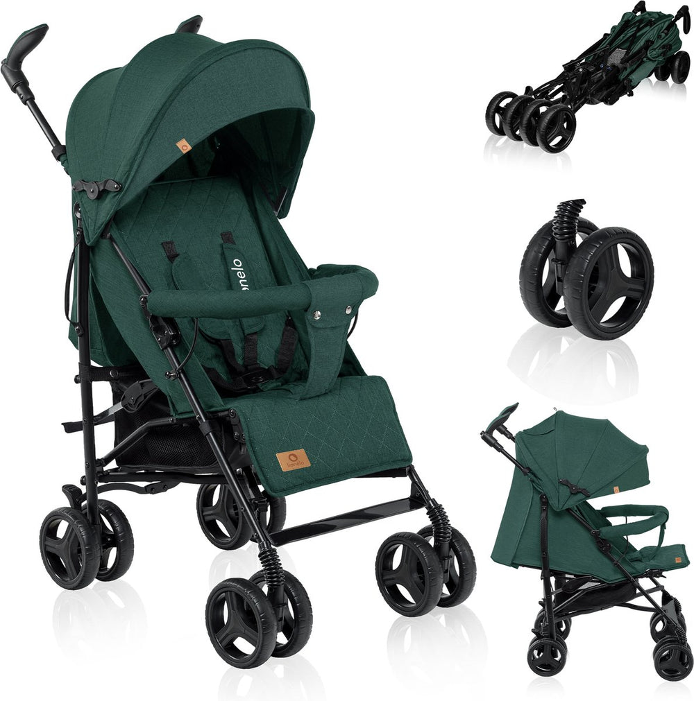 Lionelo irma - buggy - wandelwagen - duurzame en lichte 7kg kinderwagen - geschikt voor kinderen tot 15 kg - geveerde wielen - 360° - van 6 maanden tot 5 jaar - opbergmand - verstelbare handgreep - snel inklapsysteem - compact formaat - muskietennet
