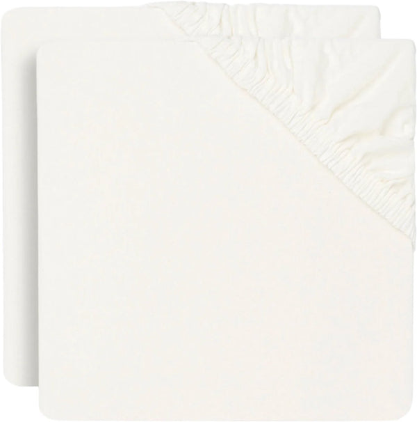 Jollein - baby hoeslaken ledikant jersey (ivory) - katoen - 2 stuks - 60x120cm