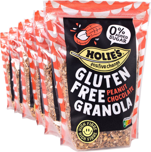 Holie's glutenvrije granola peanut chocolate 330gr - ontbijtgranen - suikervrij - gezond - vegan
