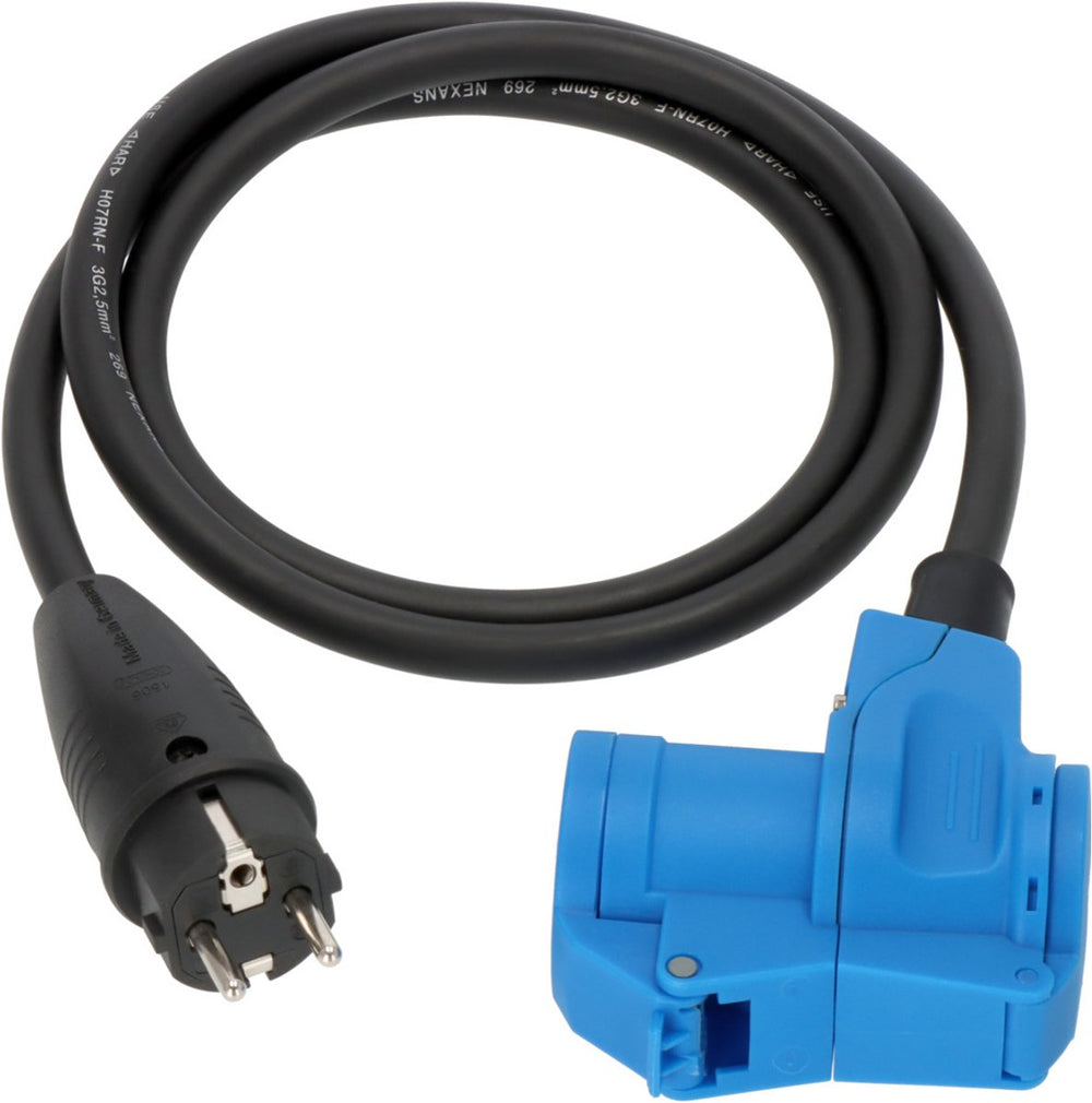 Brennenstuhl cee verloopkabel camping 1,5m kabel in zwart (randaardestekker en cee-hoekkoppeling incl. randaarde-combinatiestopcontact, 230v 16a, voor permanent gebruik buitenshuis, made in germany)