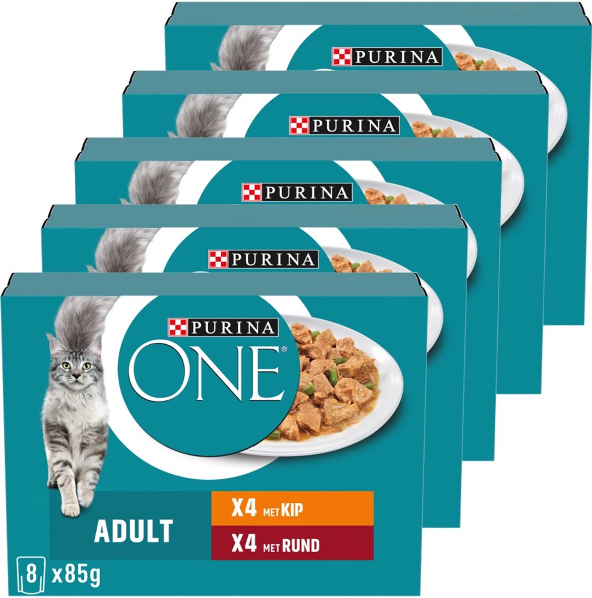 Purina one purina® one® adult - kattenvoer natvoer - kip rund - 40 x 85 g