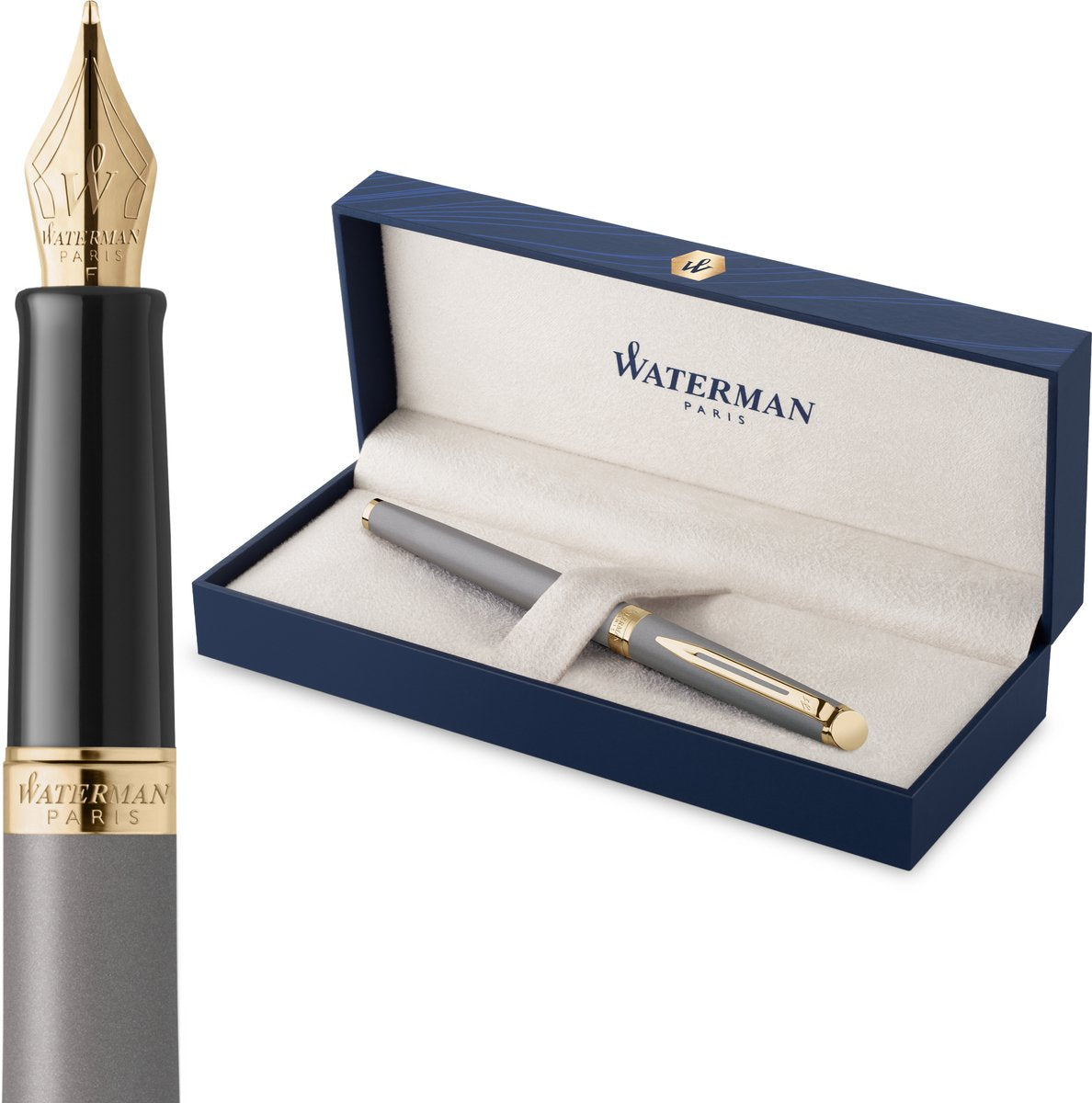 Waterman hémisphère vulpen | de subtiele versie | steengrijs | roestvrijstalen fijne penpunt | met geschenkdoos