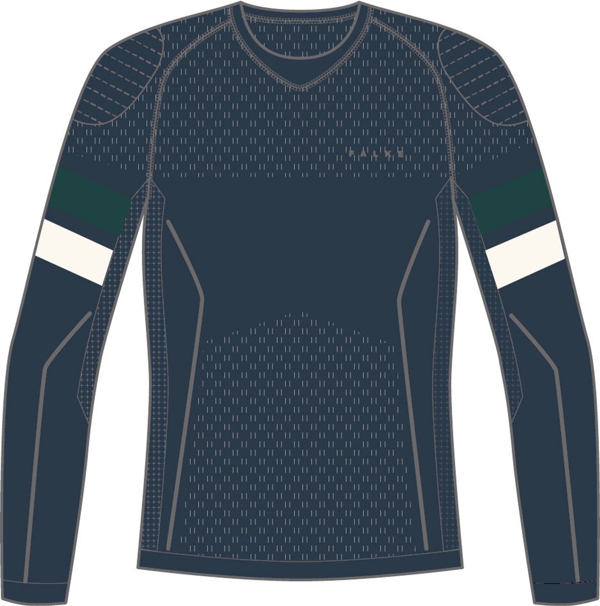 Falke maximum warm round neck sneldrogend functioneel materiaal functioneel shirt met lange mouwen heren blauw - maat l