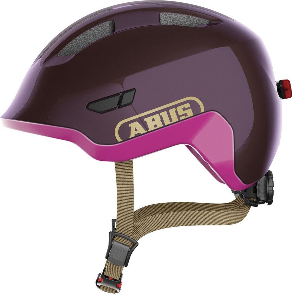 Abus fietshelm smiley 3.0 ace led royal purple s - 45-50 cm - paars - geschikt voor gebruik op kinderfietsen - 230 g
