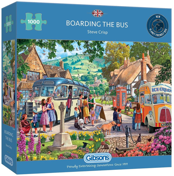 Gibsons - boarding the bus (door steve crisp) - 1000 stukjes 68×49cm (b×h) - legpuzzel voor volwassenen
