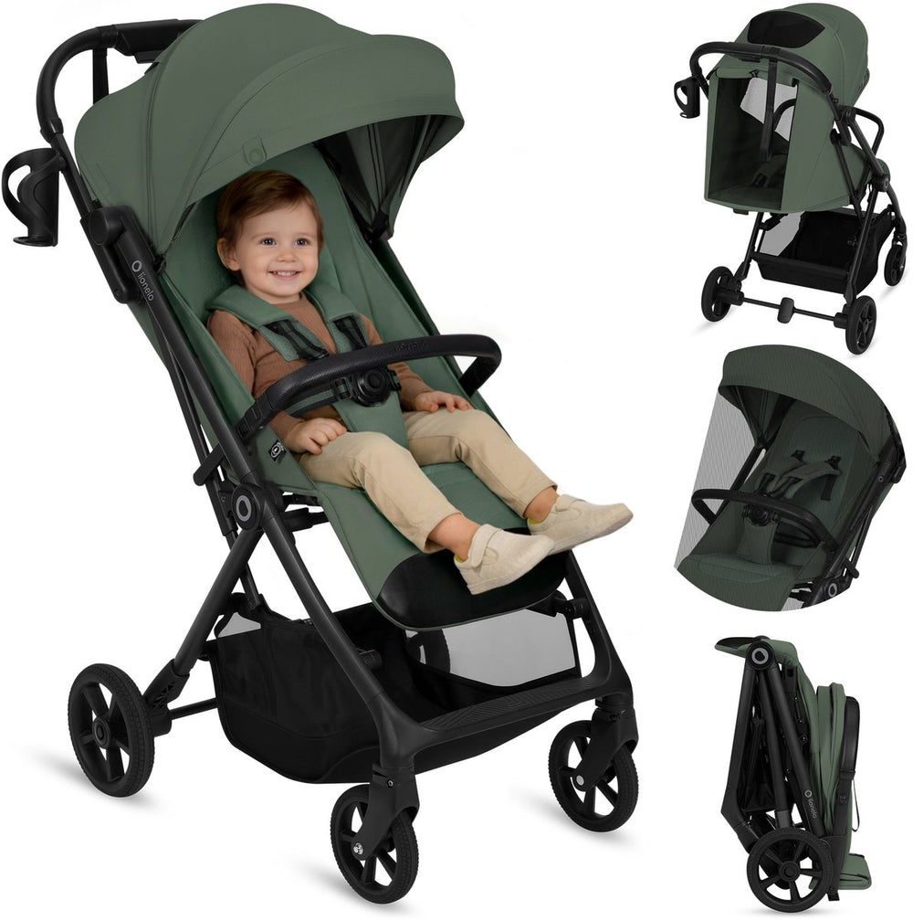 Lionelo tansi buggy – graveltech wielen – inklapbaar auto-folding systeem – geschikt voor 6 maanden tot 4 jaar – hoge zitting tot 92 cm – 3-stand rugleuning – dri-seat comfort – inclusief muggennet bekerhouder