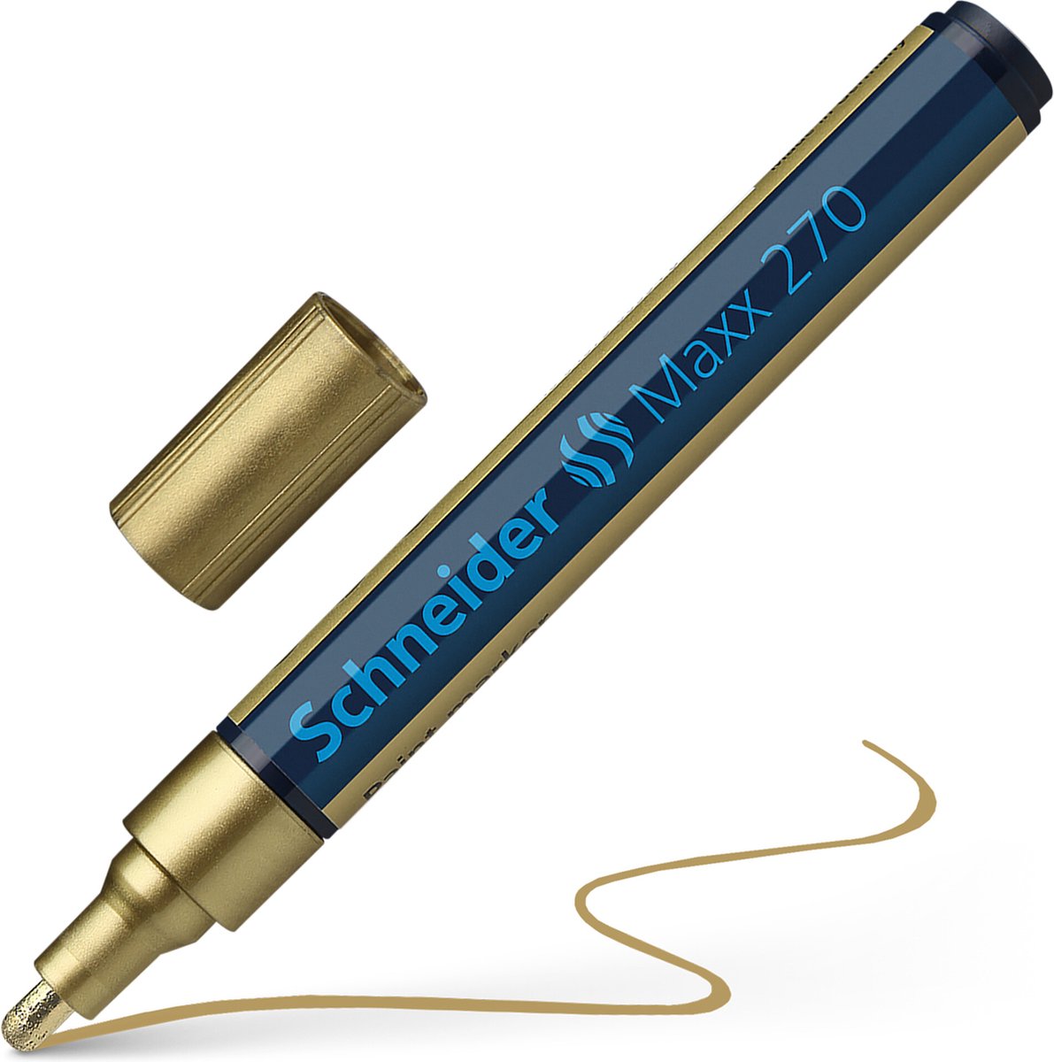 Schneider schrijfwaren schneider lakmarker - maxx 270 - 1-3 mm - goud - verfstift - s-127053