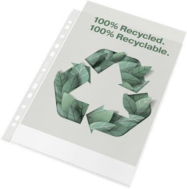 Esselte 100% gerecyclede pp a4 premium showtas - 70 micron - 100x transparante insteekhoezen - ideaal voor thuiskantoor
