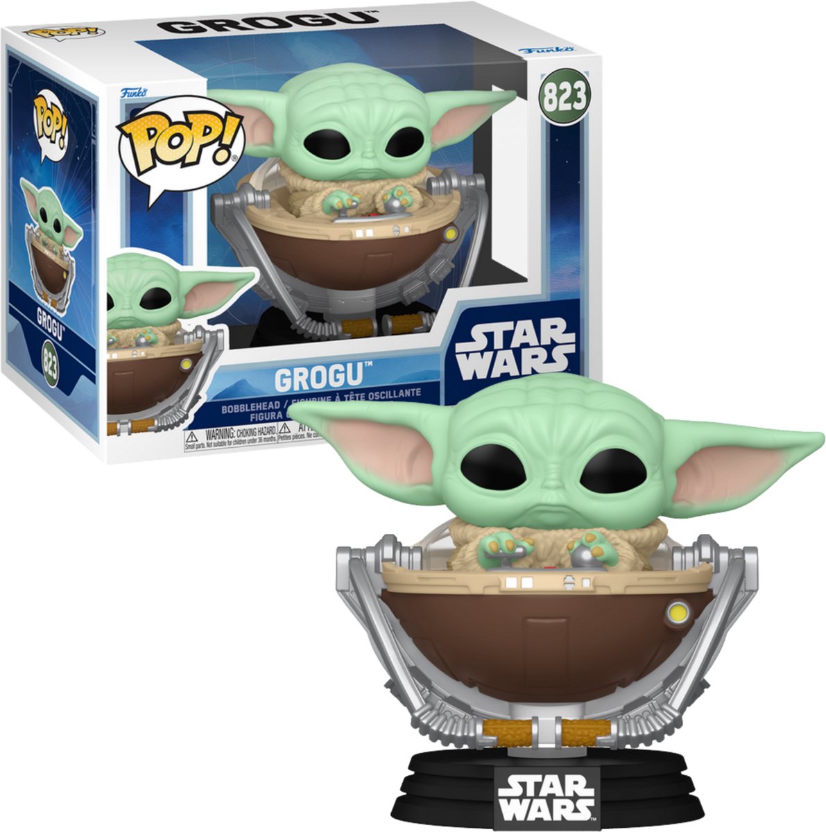 Funko star wars grogu vinylfiguur 823 unisex pop! - neutraal - standard