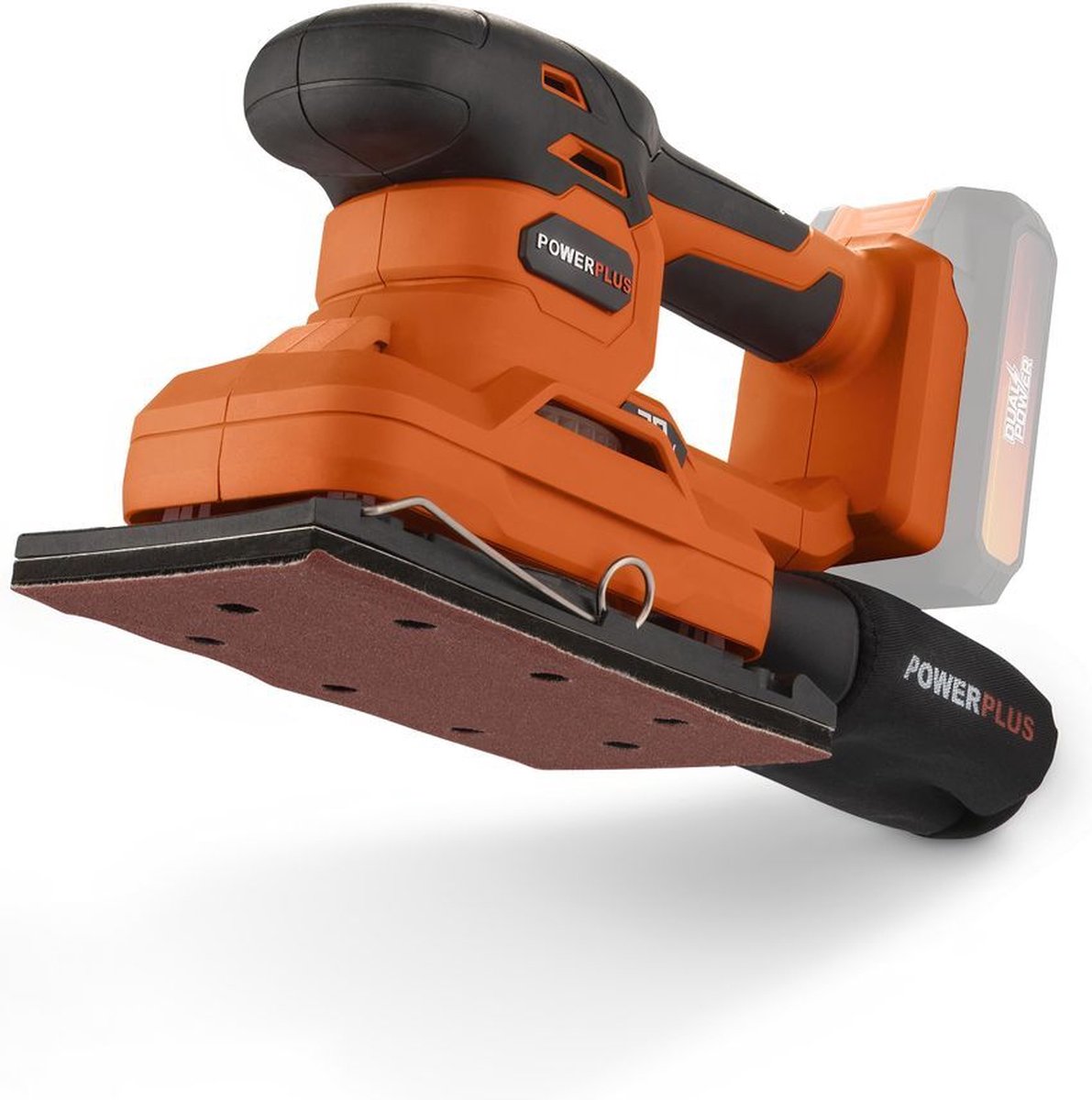 Powerplus dual power cordless vlakschuurmachine powdp50300 - 20v - schuurpapier 187x90mm - 24000min-1, zonder battery charger, met 1 acc.