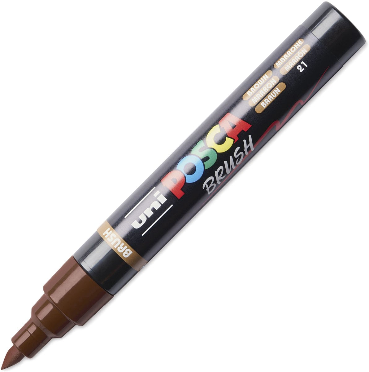 Uni posca brushmarker pc5br bruin - brushpunt 1-4 mm