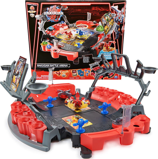 Bakugan - battle arena met unieke special attack dragonoid - spinnend actiefiguur met speelset