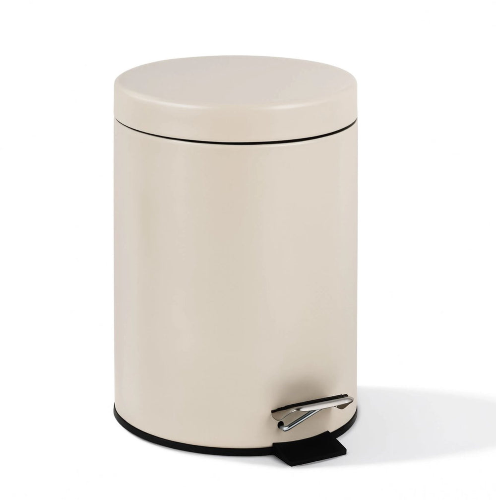 Hush. living hush living - prullenbak 5l metaal - met softclose deksel - pedaalemmer - uitneembare binnenemmer - compact en ruimt - badkamer toilet - beige