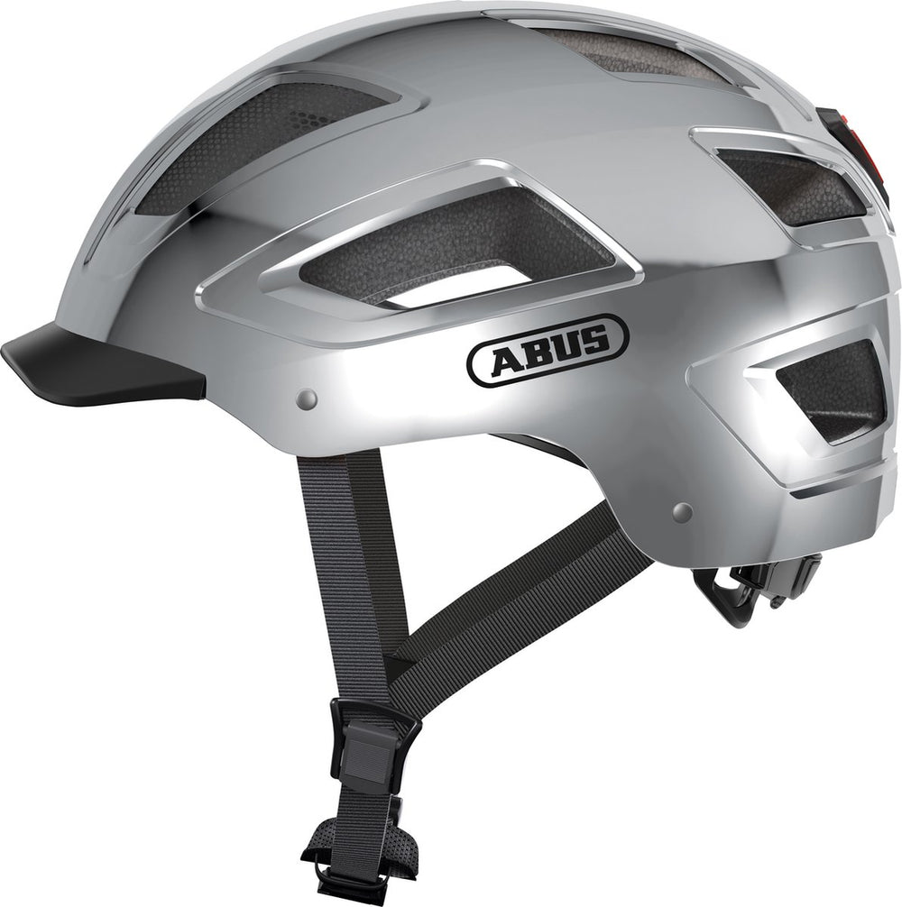 Abus fietshelm hyban 2.0 chrome silver l - 56-61 cm - zilver - geschikt voor gebruik op elektrische fietsen - stadsfietsen - 460 g