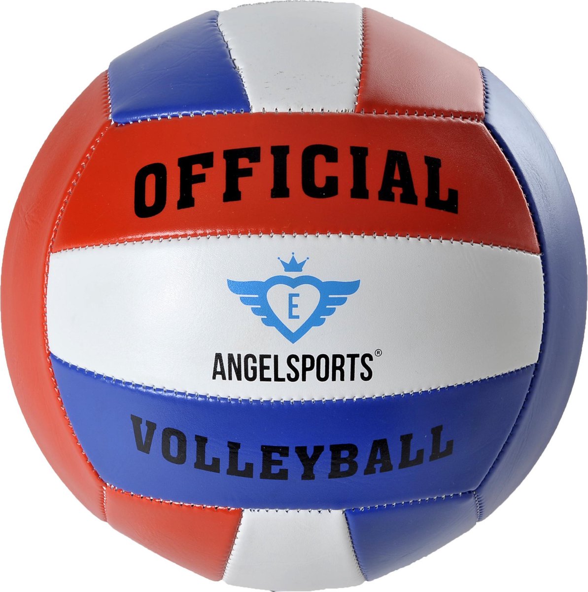 Engelhart volleybal pvc maat 5 – rood blauw wit – officiële trainings- en strandvolleybal – sportbal voor binnen en buiten –