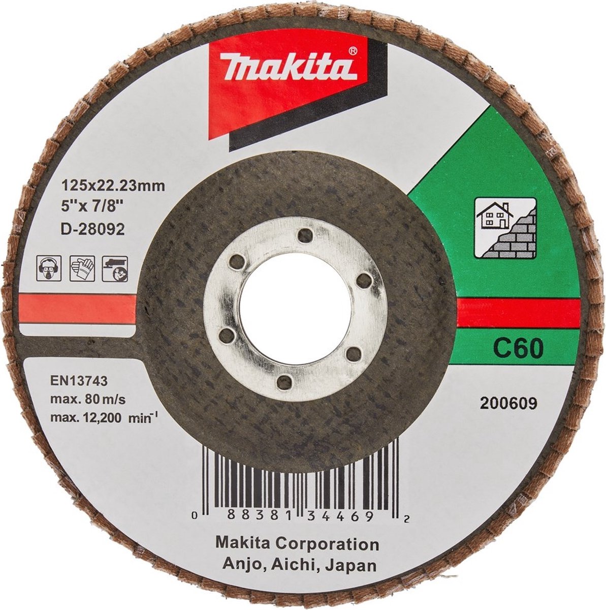 Makita schuursch.125x22mm k60 sc-f - d-28092
