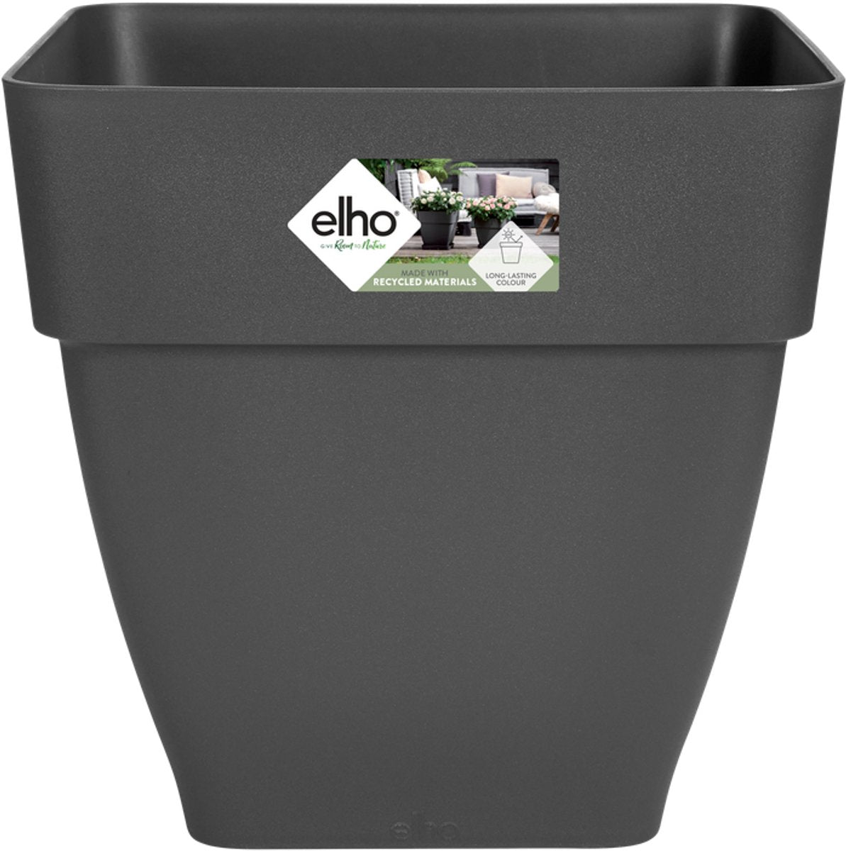 Elho vibia campana vierkant 30 - bloempot voor buiten - ø 28.8 x h 28.2 cm - antraciet
