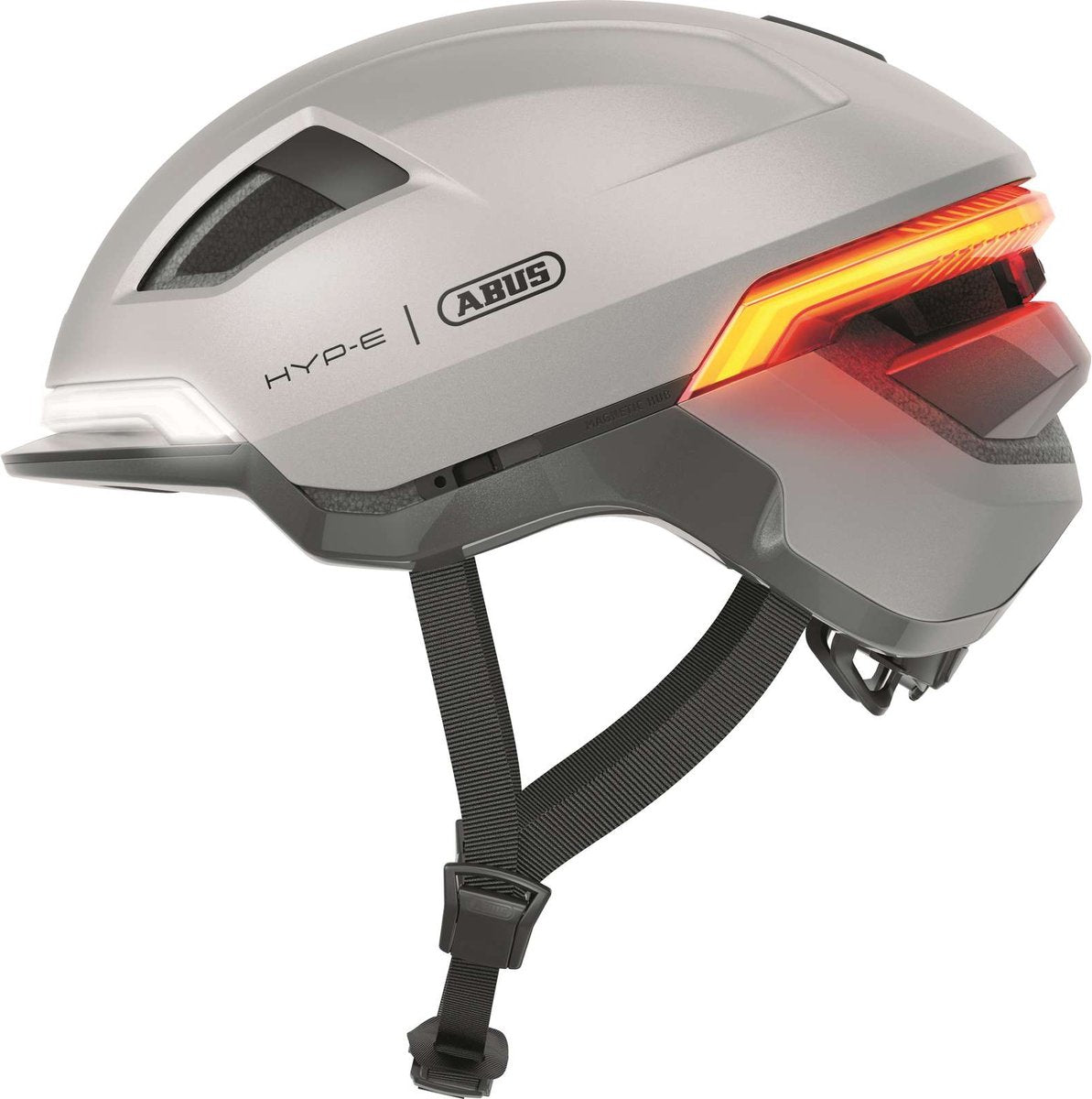 Abus fietshelm hyp-e gleam silver m - 54-58 cm - zilver - geschikt voor gebruik op speed pedelecs - elektrische fietsen - snorfietsen - nta-8776 580 g