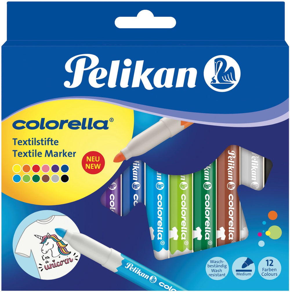 Herlitz pelikaan – textiel markers – 12 kleuren – handig in gebruik