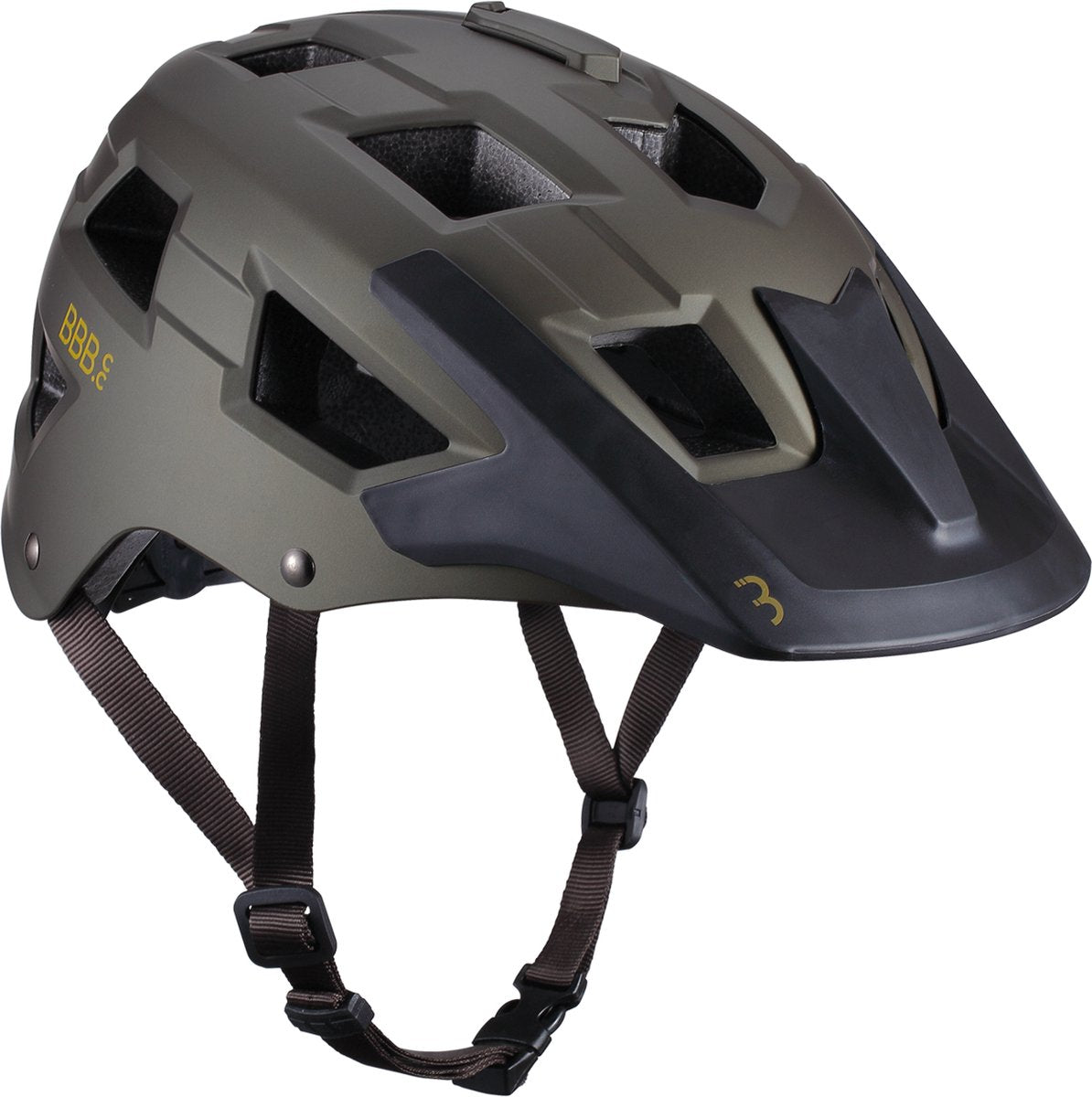 Bbb cycling mtb helm nanga - met bevestiging voor camera of verlichting - wasbare padding - fietshelm volwassenen: heren dames - mat olijf groen - m - bhe-54