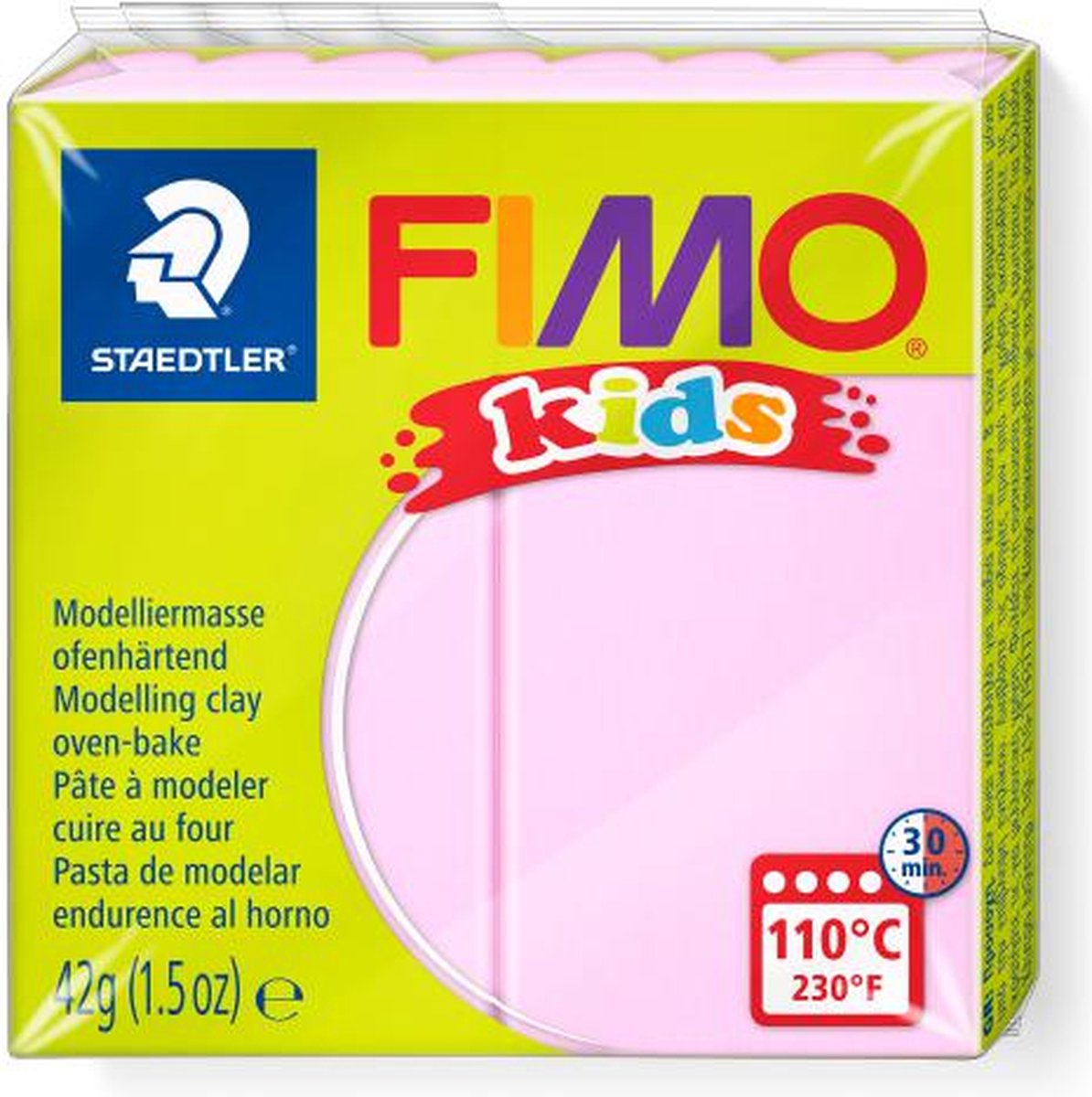 Fimo kids boetseerklei, roze, 42 gr