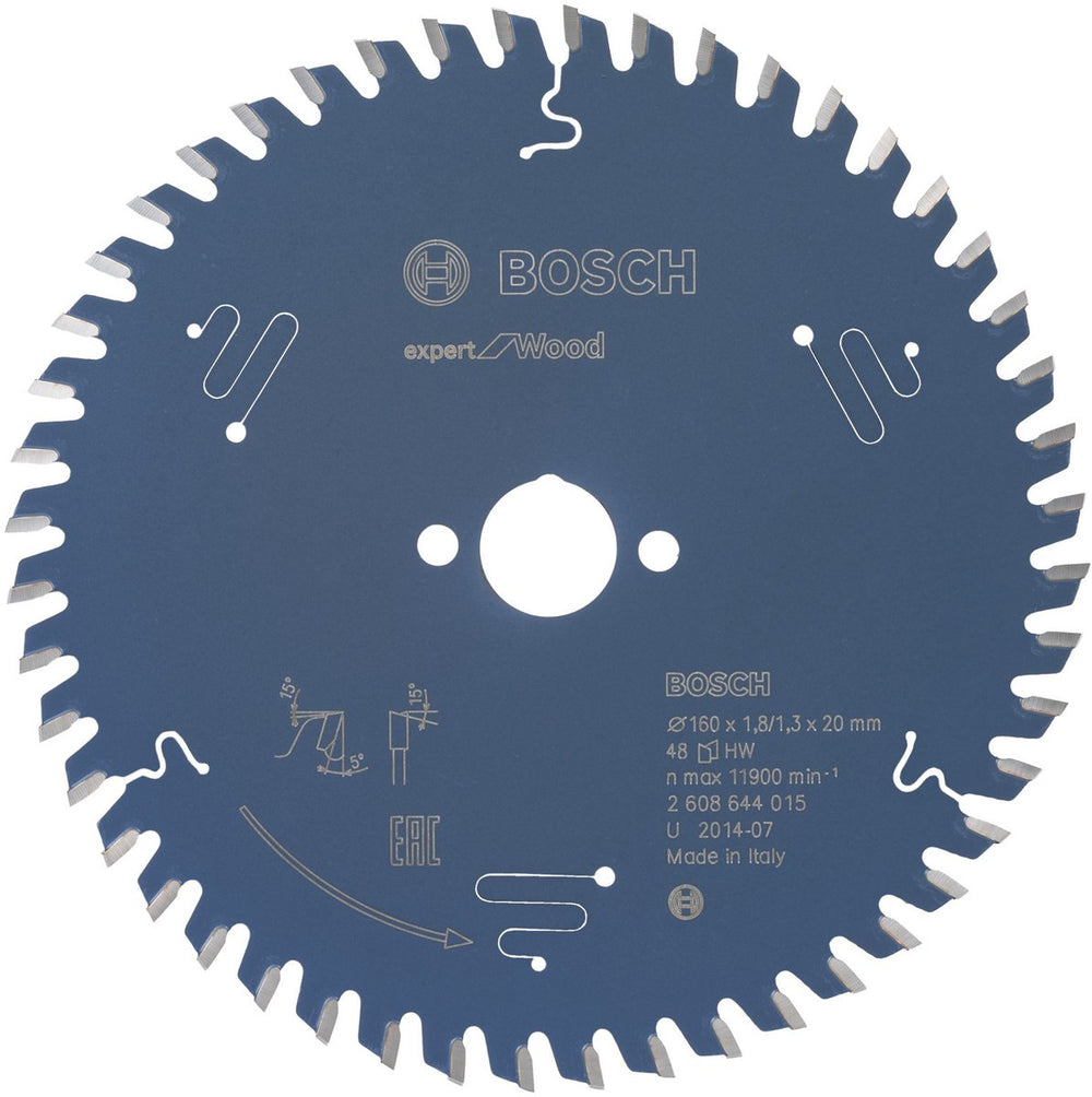 Bosch 2608644015 cirkelzaagblad expert voor hout 160x20 - 48 tanden