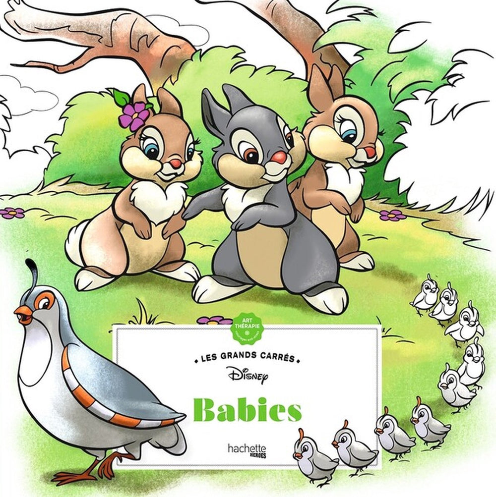 Hachette heroes les grands carrés - disney babies - coloring book - hachette - kleurboek voor volwassenen en kinderen