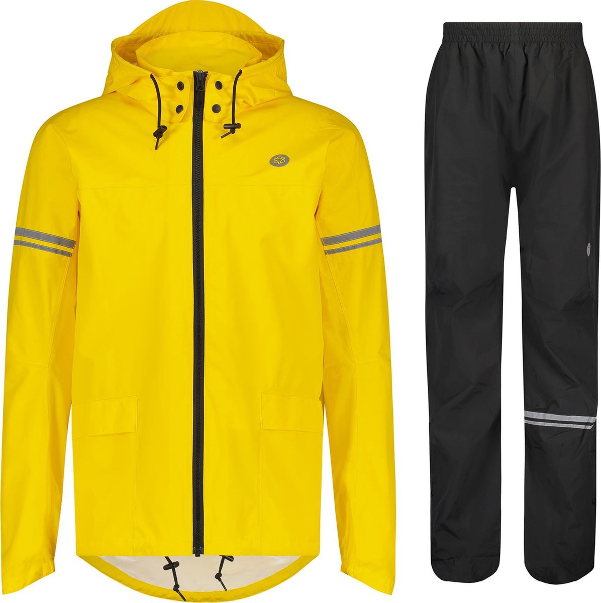 Agu original essential regenpak – 100% waterdicht winddicht – dames heren - poray 5.000 – gerecycled materiaal – geel - maat m
