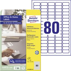 Multifunctionele etiketten avery l4732rev-10 papier wit