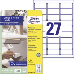Multifunctionele etiketten avery l4737rev-10 papier wit