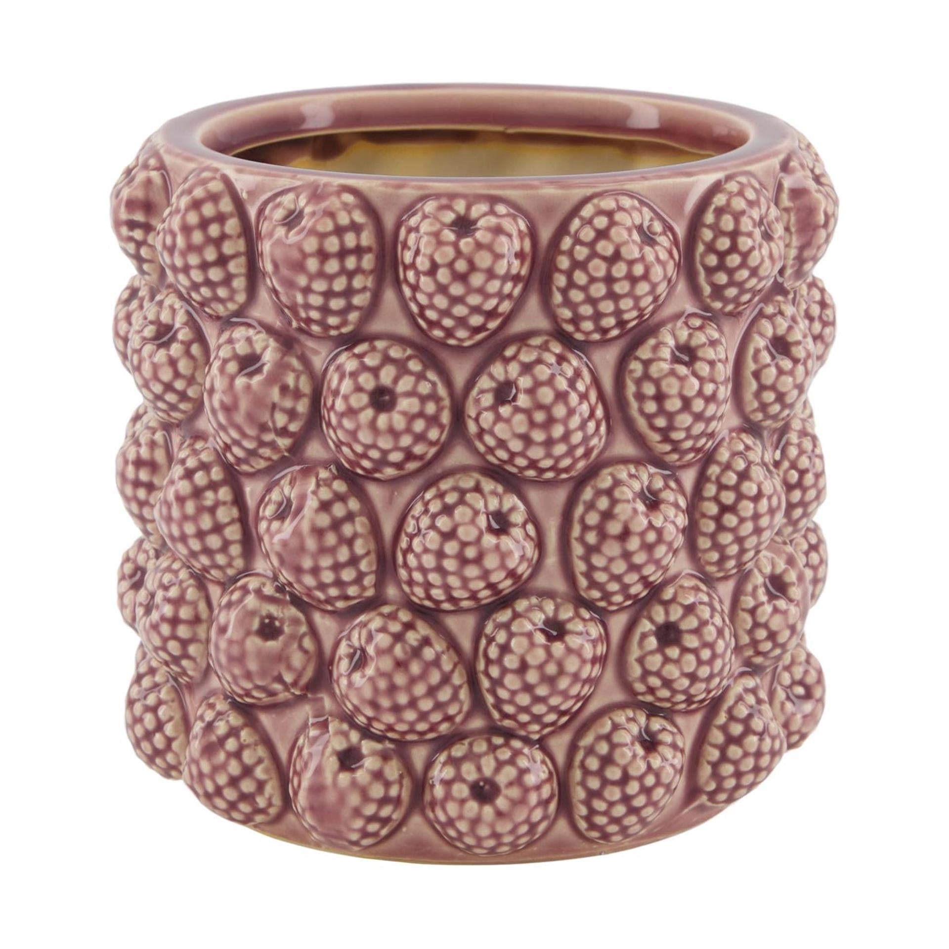 Dijk natural collections bloempot framboos keramiek ø16xh15cm