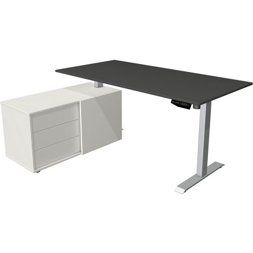 Zit-sta-bureau kerkmann 10221913 melamine; staal antraciet; zilver