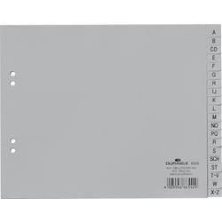 Alfabetische tabbladen durable 6500 20 tabs 4 gaten grijs