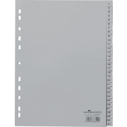 Numerieke tabbladen durable 6523 31 tabs 11 gaten grijs