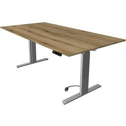 Zit-sta-bureau kerkmann 10233555 spaanplaat eiken, zilver