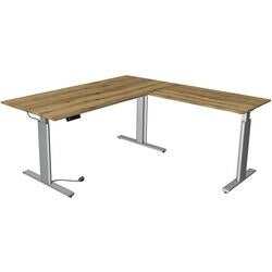 Zit-sta-bureau kerkmann 10234055 spaanplaat bruin, zilver