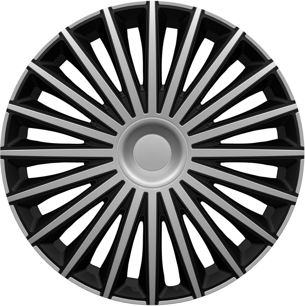 Carpoint wieldoppenset dakota 14 inch zilver zwart 4 stuks