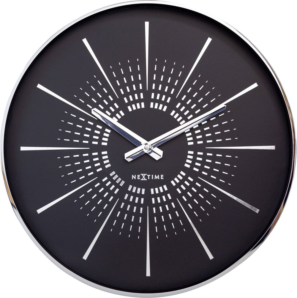 Nextime excentric – stille wandklok – 40 cm – metaal – zwart