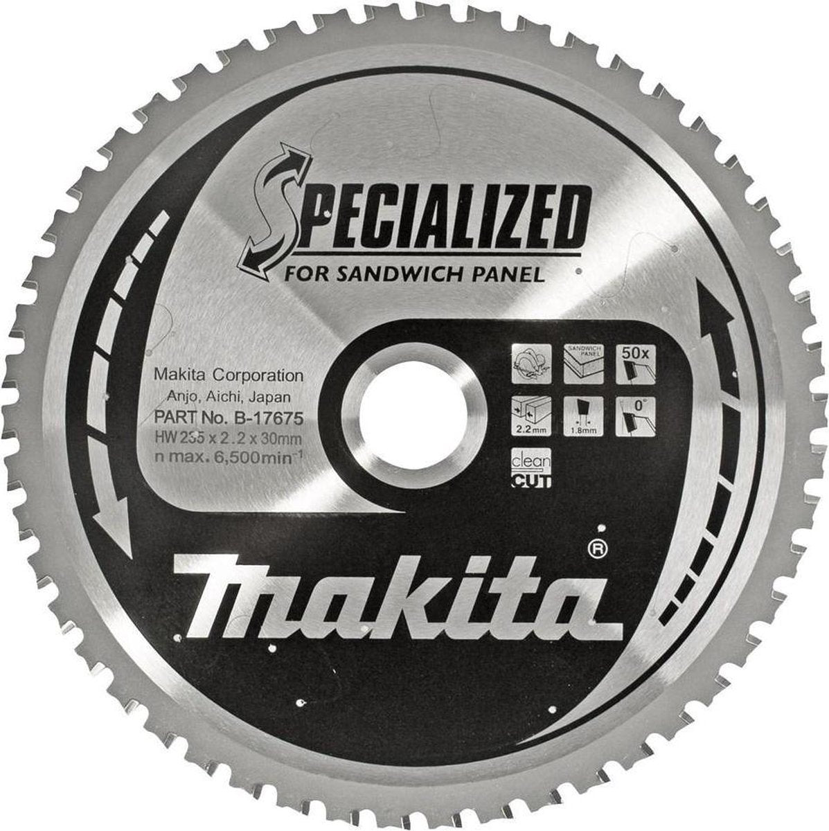 Makita b-17675 specialized cirkelzaagblad - 235 x 30 x 50t - metaal