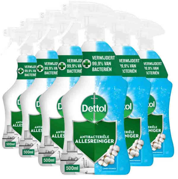 Dettol - allesreiniger spray - antibacterieel - katoenfris - 6 x 500 ml voordeelverpakking