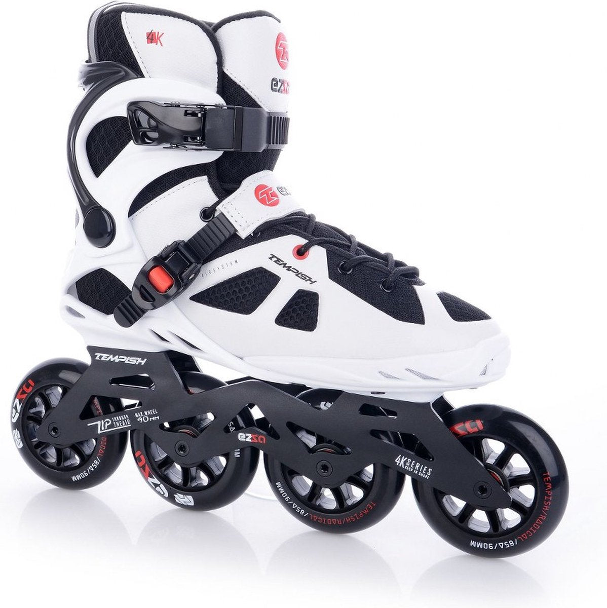 Tempish ezza 90 skeelers volwassenen – 4x90mm wielen – fitness inline skates – wit zwart – maat 40