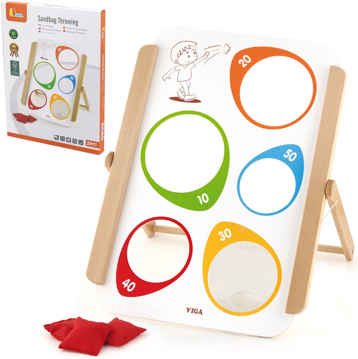 Vigatoys viga toys buitenspel zakkenwerpen 44,5 cm multicolor