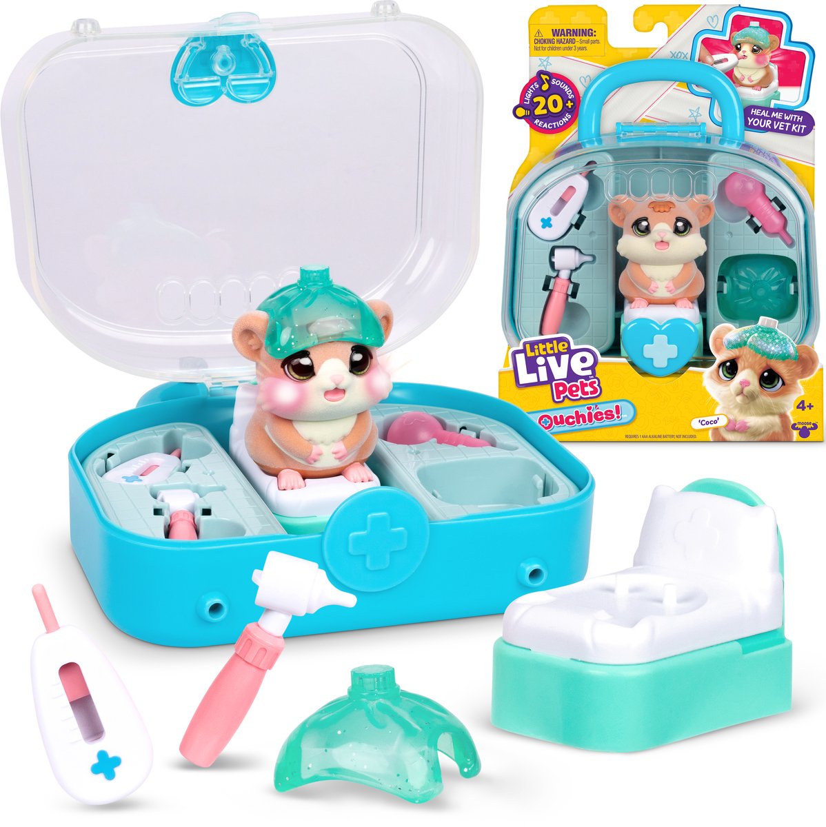 Little live pets - ouchies interactieve hamster coco - dierenarts speelset