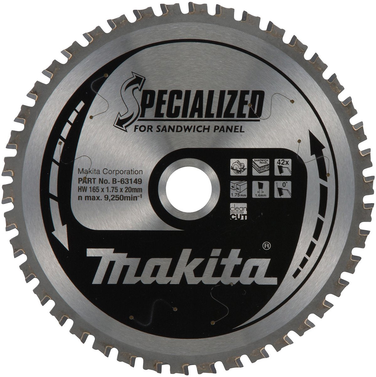 Makita cirkelzaagblad voor sandwichpaneel | specialized | ø 165mm asgat 20mm 42t - b-63149