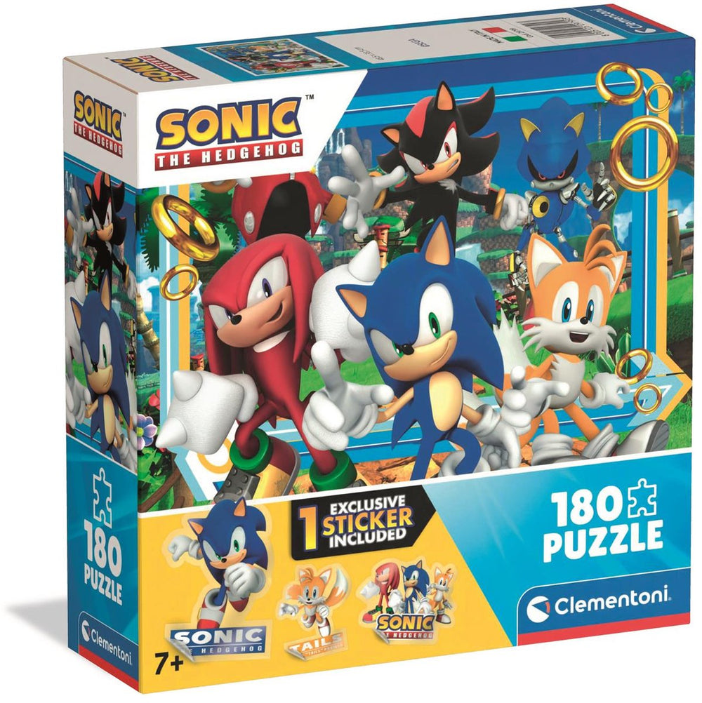 Clementoni - kinderpuzzel - 180 stukjes - sonic - puzzel vanaf 7 jaar
