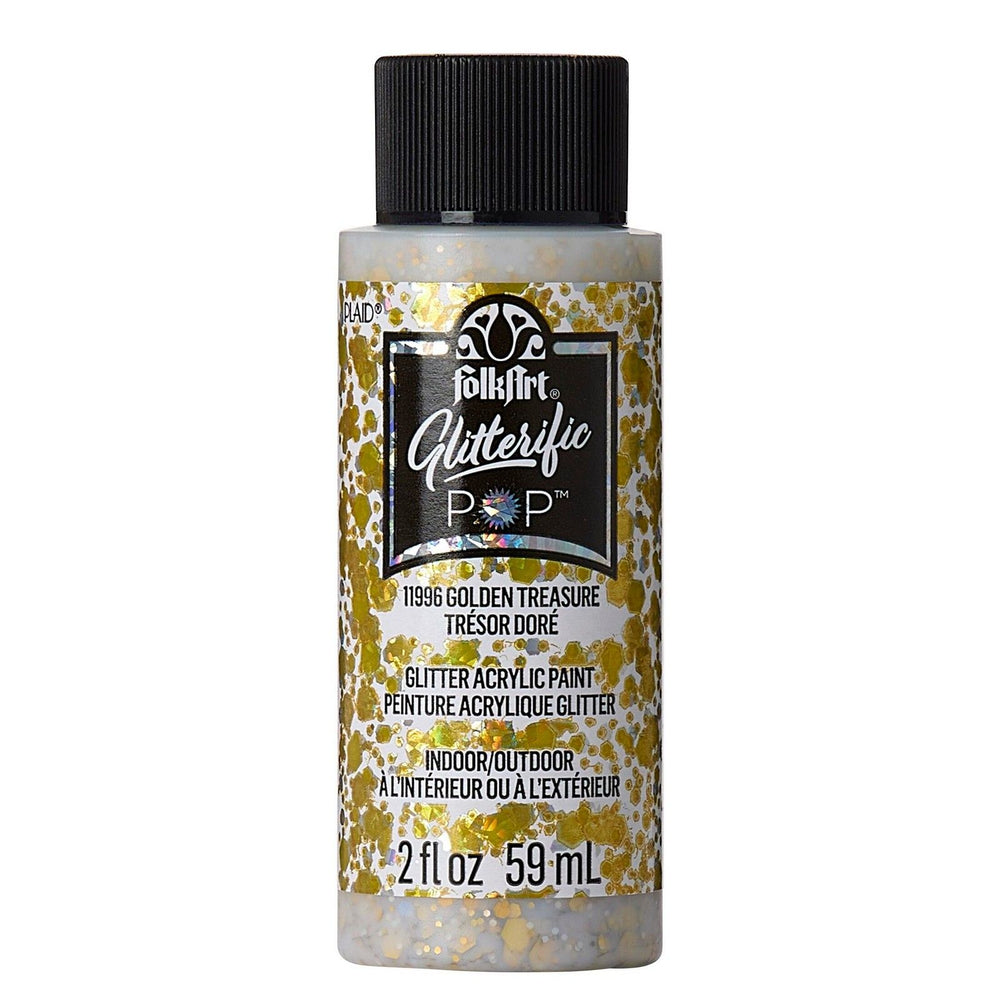 Folkart • glitterific pop acrylic paint golden treasure 59ml