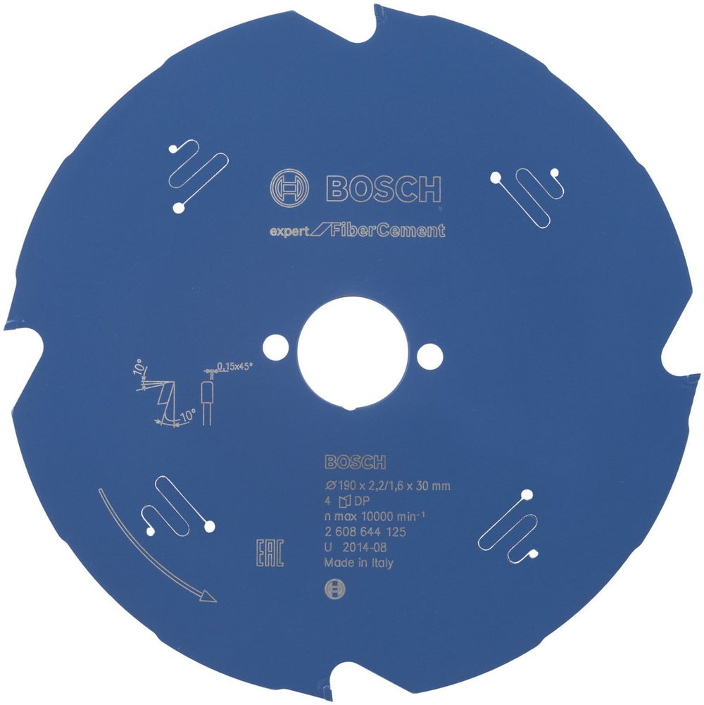Bosch cirkelzaagblad fiber cement - 190 x 30 x 2,2 mm - t4 - 2608644125