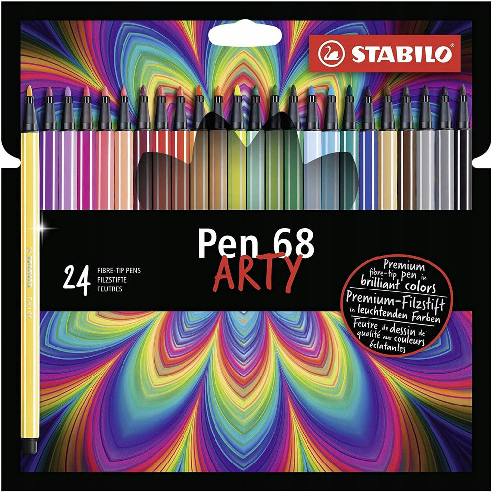 Stabilo pen 68 markers - 24 kleuren set in kartonnen doos