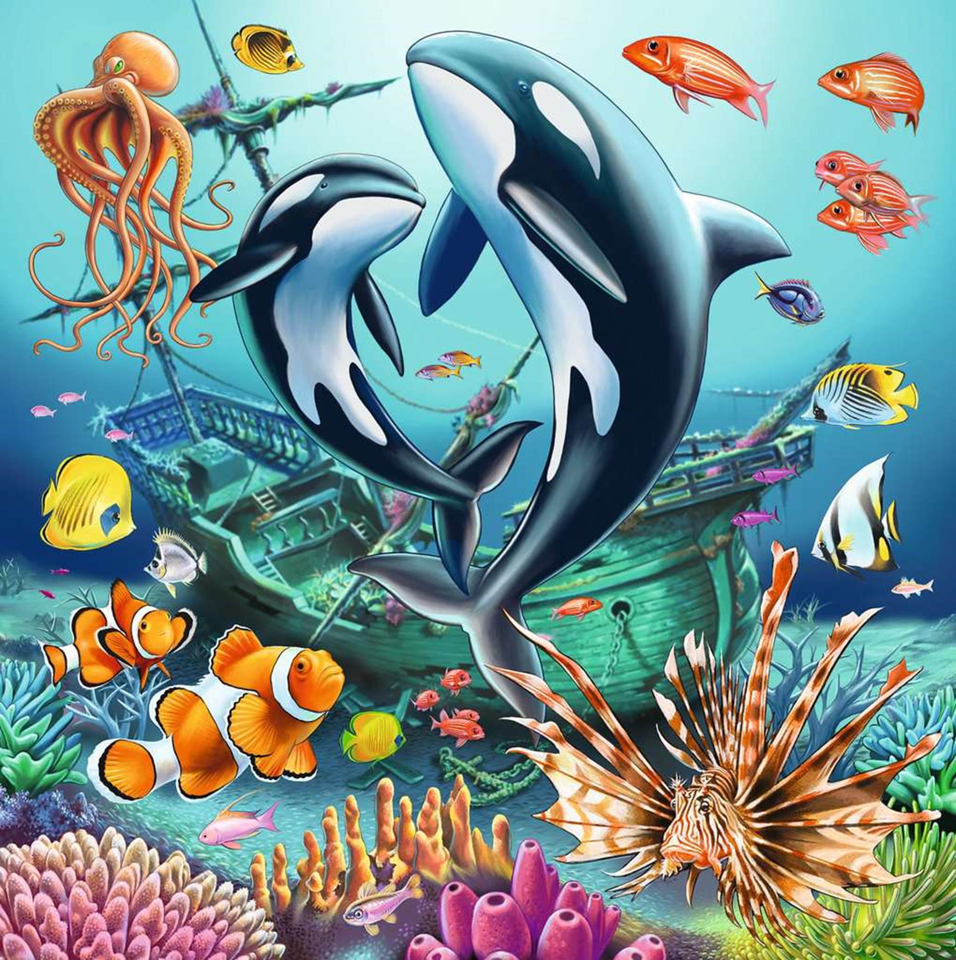 Ravensburger legpuzzel spannende onderwaterwereld, 3x49st.